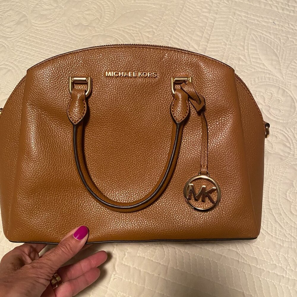 Michael Kors Acorn pebbled leather satchel bag